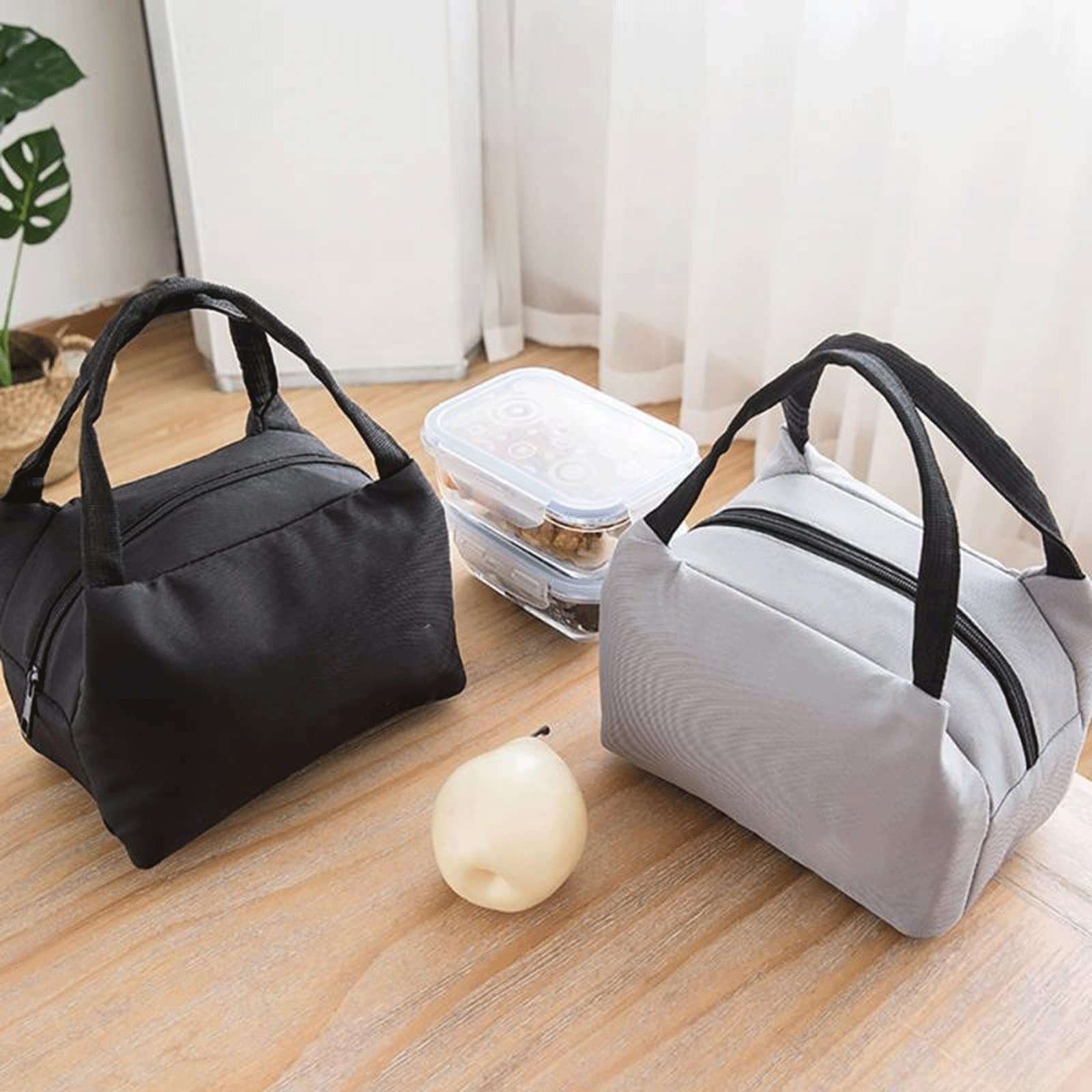 Picknickkorb, Isoliertasche für Lebensmittel, tragbare wasserdichte Lunchtasche mit Reißverschluss, Lunchbox, Aufbewahrungstasche aus Oxford-Stoff und Aluminiumfolie (Farbe: 02, Größe: 21 * 14 * 13)