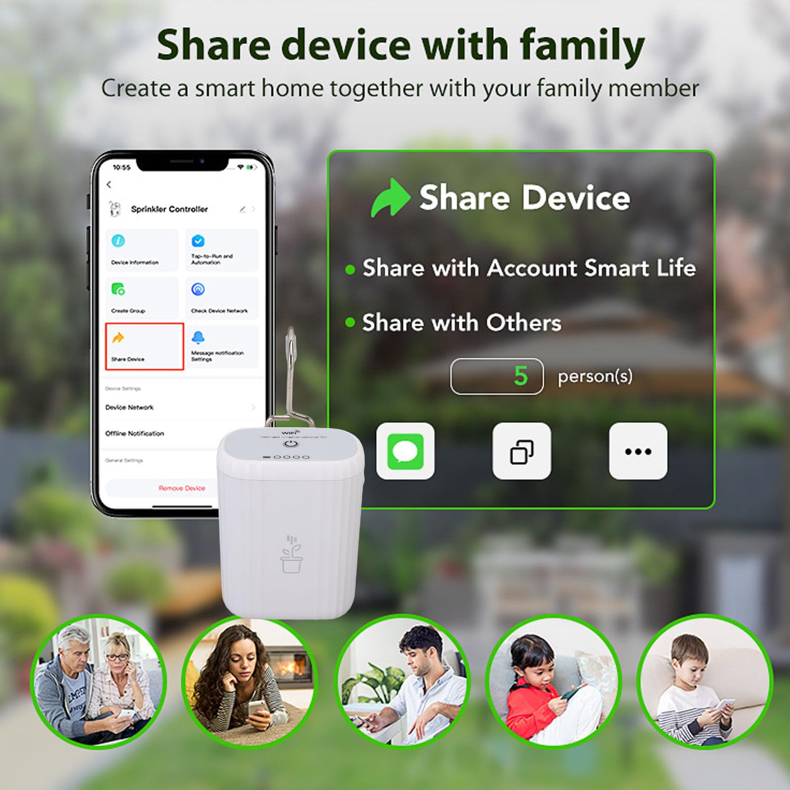 Ausla Irrigatore Automatico per Piante, di Irrigazione Intelligente con Gocciolatori Regolabili, Controllo WiFi e Timer Personalizzabile per Piante da Giardino da Interno Ed Esterno