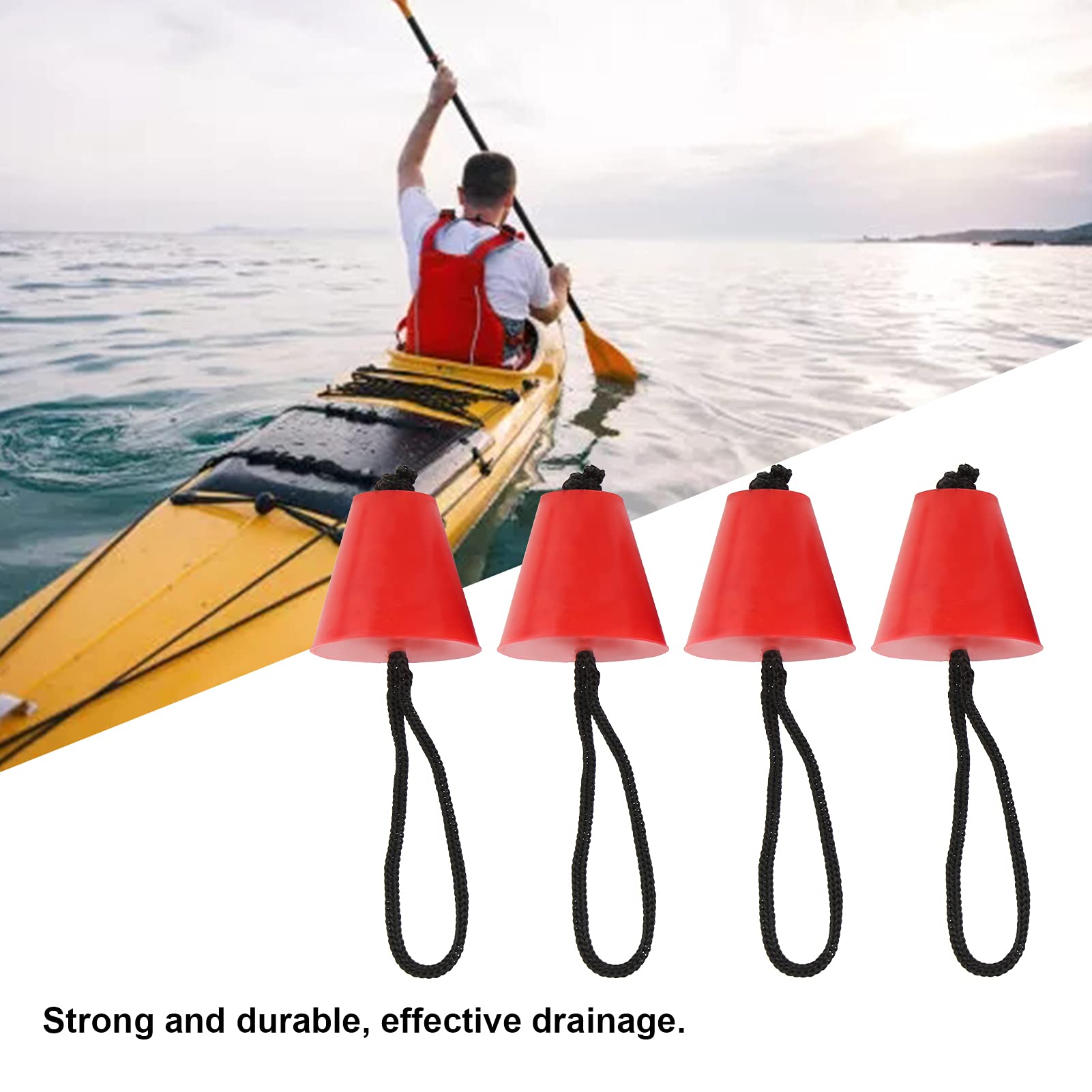 Namvo 4 juegos de accesorios de canoa profesional universal impermeable tapón tapón con tornillos agujero kayak tapones de drenaje