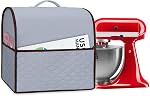 Yarwo Stand Mixer Cover Compatible with Kitchenaid 5.5/6/7 Quart Bowl-Lift, Mixer Dust Cover with Aluminum Lining and Top Handle for Kitchen Accessories and Attachments, Beige