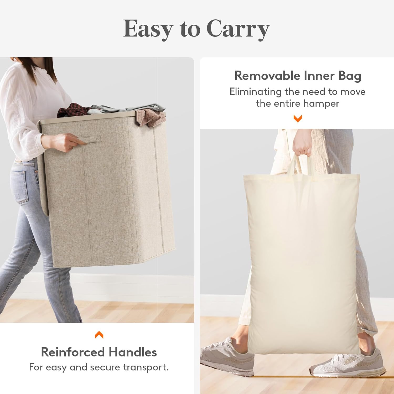 Lifewit 145L Large Laundry Basket with Lid, Laundry Hamper with Plastic Handles and Removable Bag, Foldable Tall Dirty Clothes Hampers for Laundry for Laundry Room, Bedroom, Bathroom, Dorm, Beige