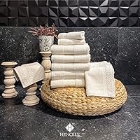 Vista 6 de Hencely Juego de 2 toallas de mano de lujo (16 x 28 pulgadas), algodón turco suave, absorbente, de secado rápido, para cara, cuerpo, cocina y baño