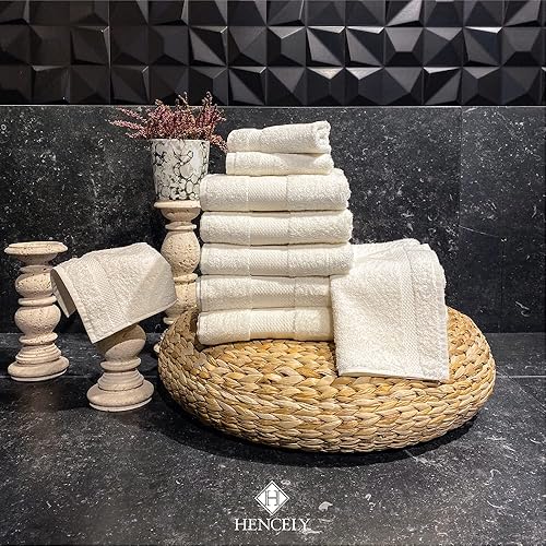 Miniatura 6 de Hencely Juego de 2 toallas de mano de lujo (16 x 28 pulgadas), algodón turco suave, absorbente, de secado rápido, para cara, cuerpo, cocina y baño
