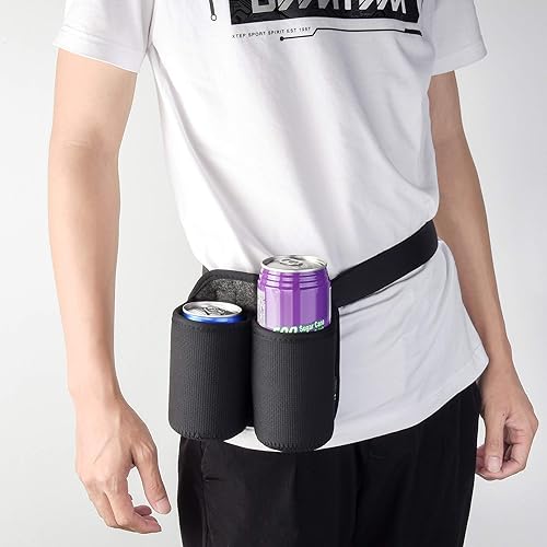 Miniatura 6 de CM Correa para cinturón de cerveza de 2 botellas, soporte para bebidas de soda con hebilla para barbacoa, fiesta, camping, lata de cerveza