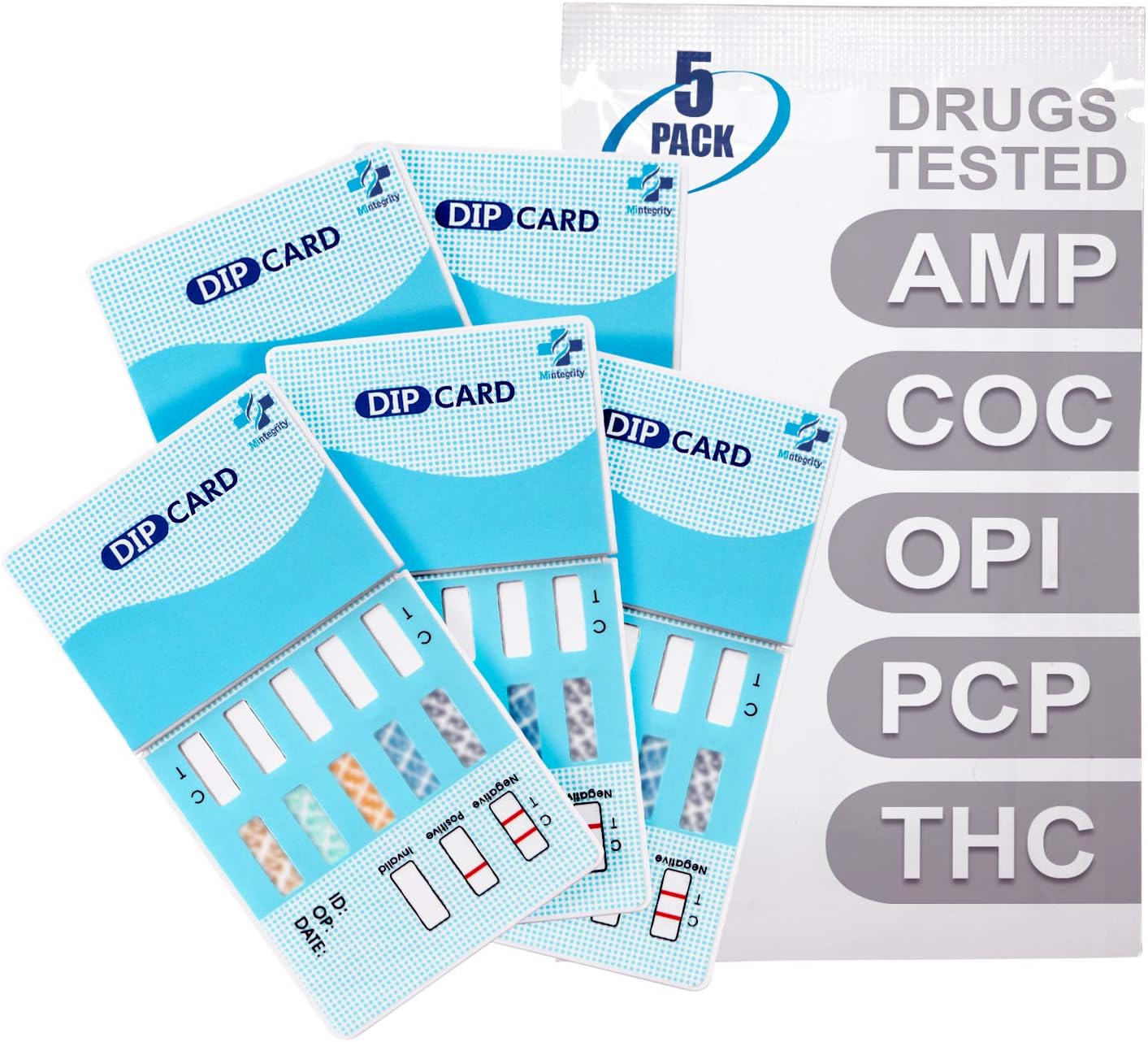 MiCare [5pk] - 5-Panel Urine Drug Test Card (AMP/COC/OPI/PCP/THC) #MI-WDOA-154