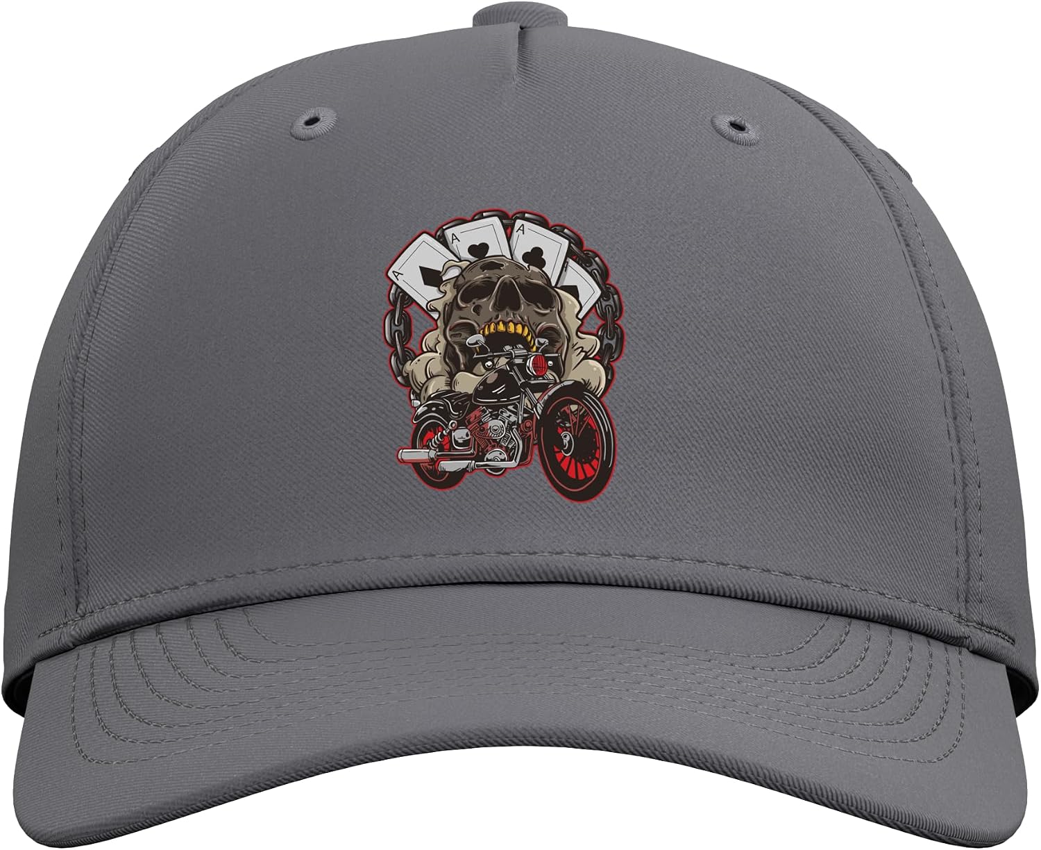 Motorcycle Poker I Texas Hold'em Biker Cards Poker Case Adjustable Baseball Hat image 2