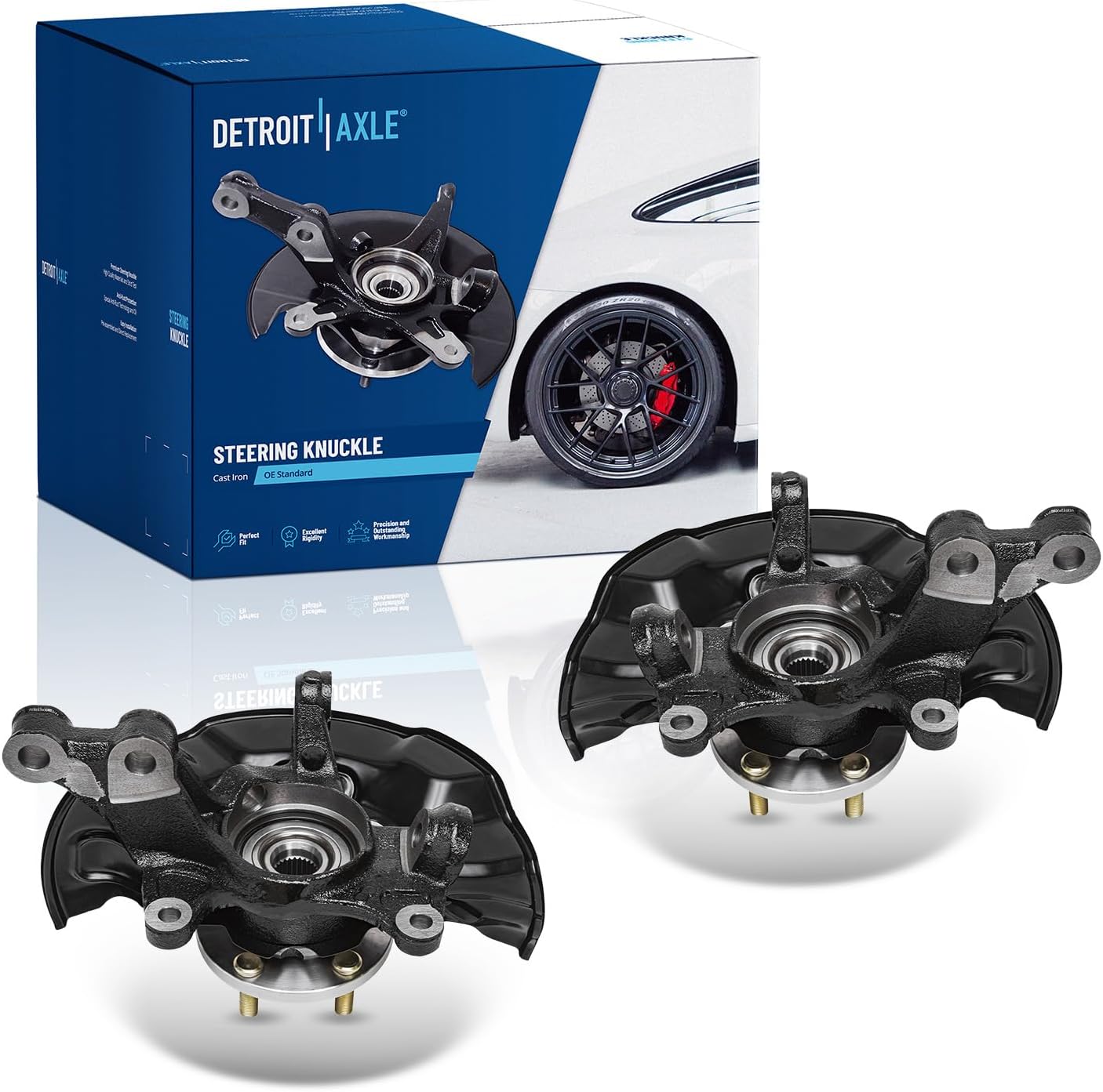 Detroit Axle - Front 2pc Steering Knuckles for Toyota 09-18 Corolla, 09-14 Matrix, 2 Steering Knuckles & Wheel Hub Bearing Assembly 2014 Replacement