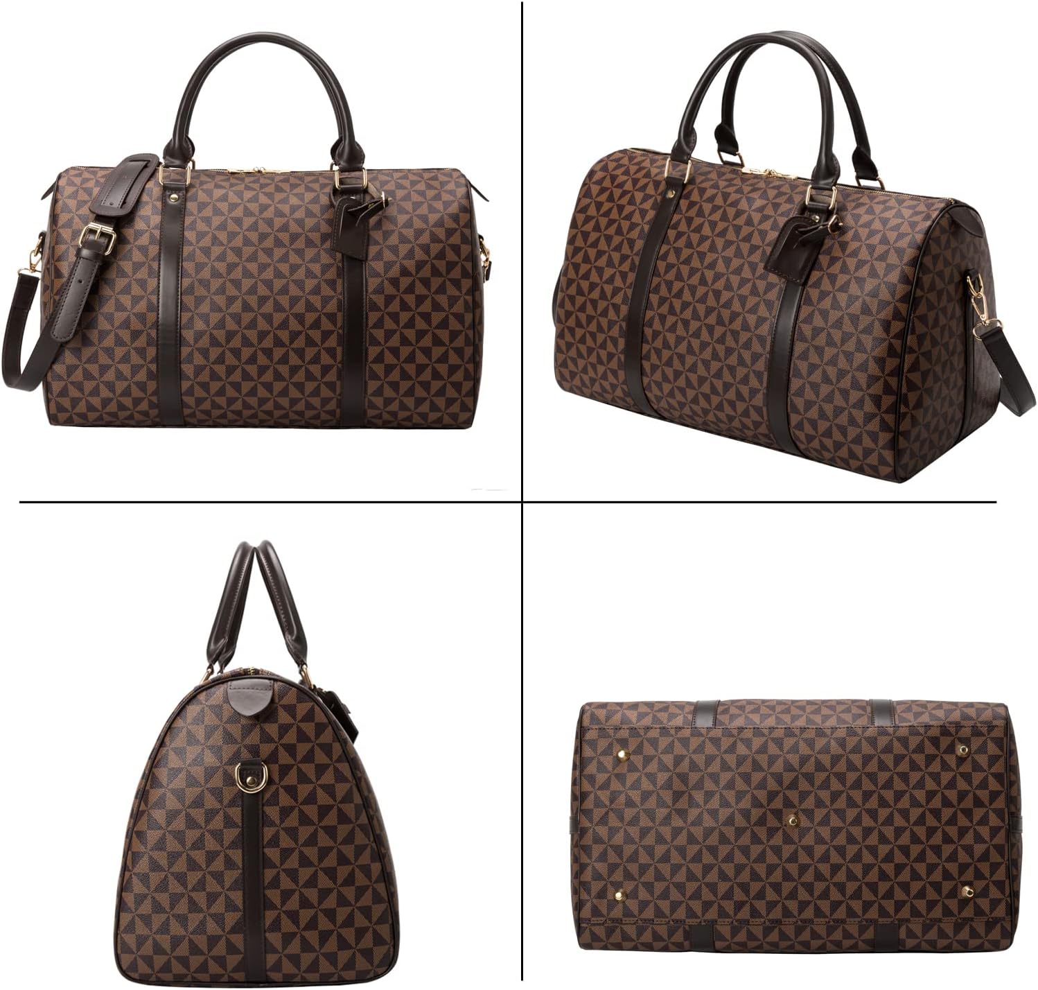 Large capacity Lightweight Weekender Travel Duffel Bag for Women Men Overnight Bag with Toiletry Bag Traveling Handbag for Gym Holiday (White) - Image 4