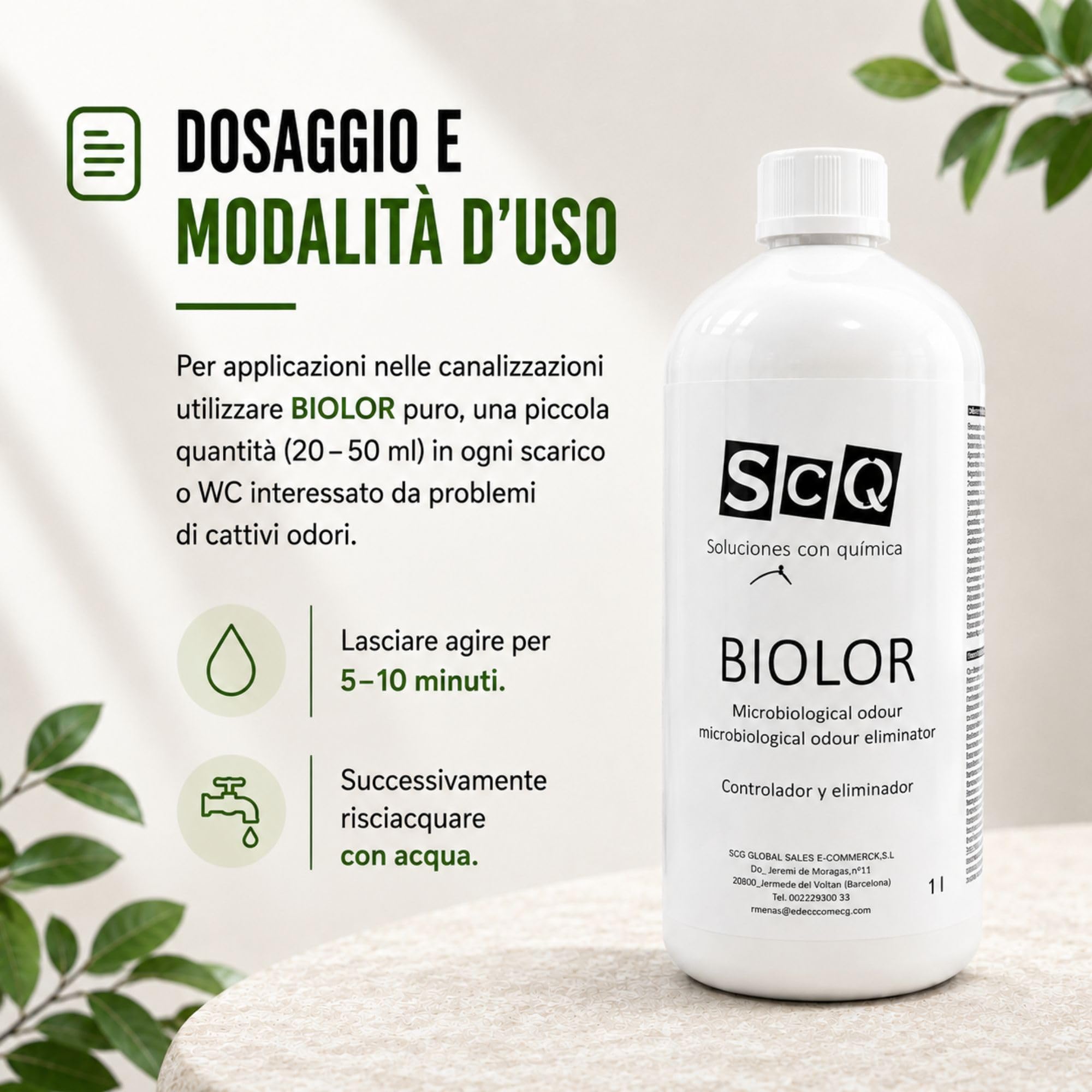 Eliminatore di Odori per Scarichi | Trattamento Biologico per Fogne, WC, Fosse Setticche | Neutralizzatore di Odori per Lavandini e Bagni | Rimuove Cattivi Odori da Tubi