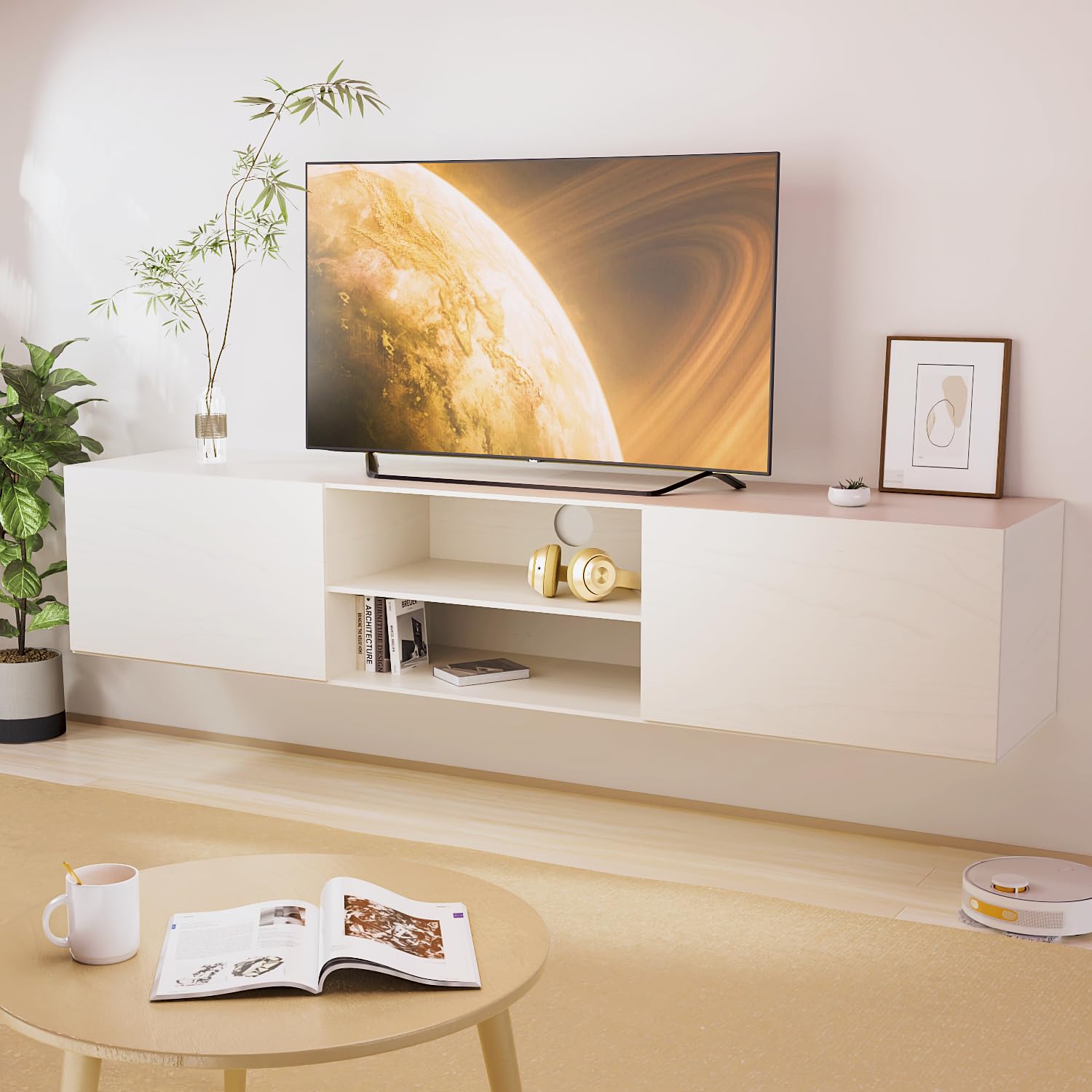 TIMSATIO Floating TV Stand Wall Mounted,70