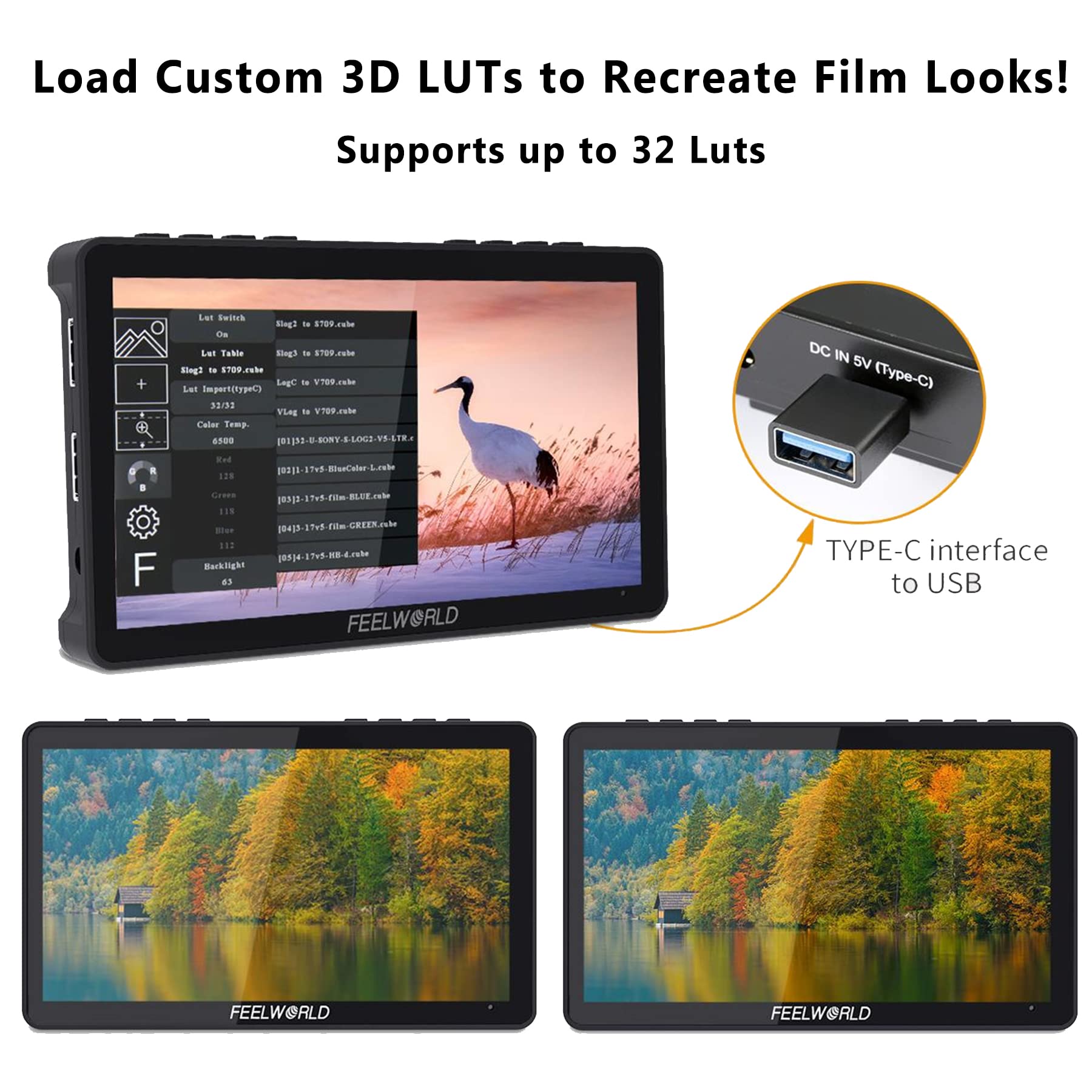 FEELWORLD F5 Pro V2 5.5 inch 3D LUT DSLR-cameraveldmonitor - officiële feelworld-winkel