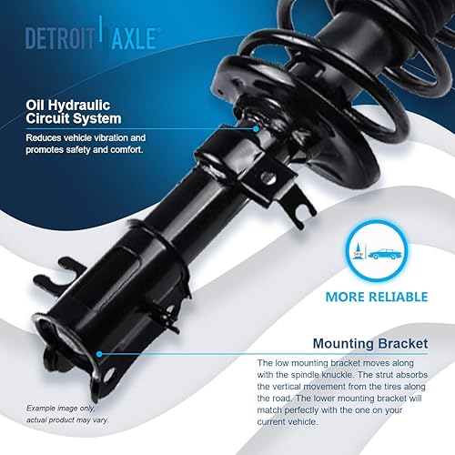 Miniatura 4 de Detroit Axle - Puntales delanteros con resorte helicoidal de reemplazo para Chevy Aveo5 Pontiac G3 Wave - Juego de 2 piezas