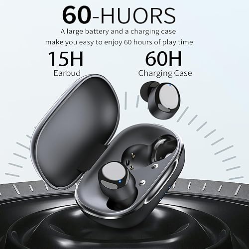 Miniatura 4 de Redpepper Auriculares inalámbricos con reducción de ruido intrauditivo, Bluetooth 5.3 con micrófonos incorporados, graves profundos, llamadas