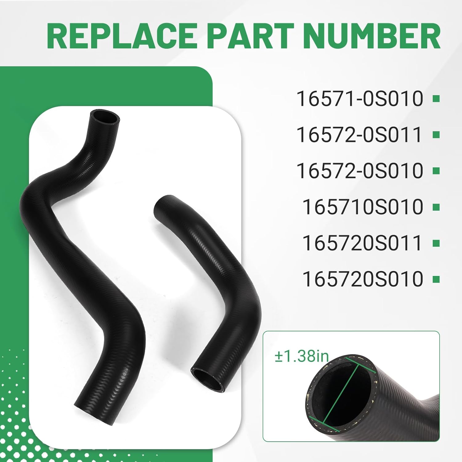 Upper and Lower Radiator Coolant Hose Set Compatible with Toyota Tundra Sequoia 2007-2022 4.6L 5.7L V8 Inlet and Outlet Water Pipe, Replace 16571-0S010 16572-0S011 16572-0S010