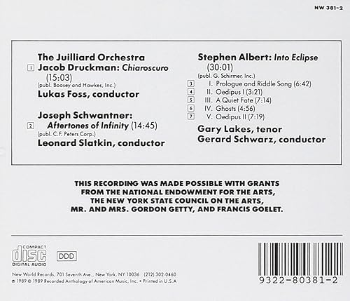 Miniatura 2 de Druckman Chiaroscuro Schwantner Aftertones of Infinity Albert Into Eclipse