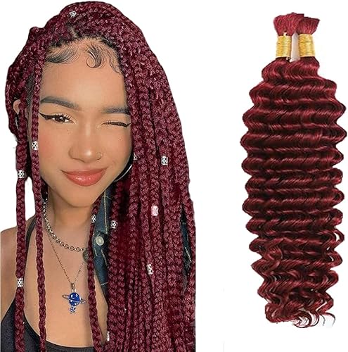 Evaxilc 34 34 Inch Unprocessed No Weft Bulk Braiding Hair For Boho Braids #99J B