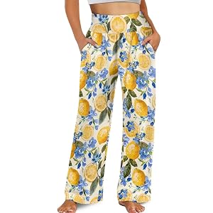 Casual Pants Women Wide Leg Dress Pants High Waisted Loose Fit Work Travel Trousers with Pockets S-3XL