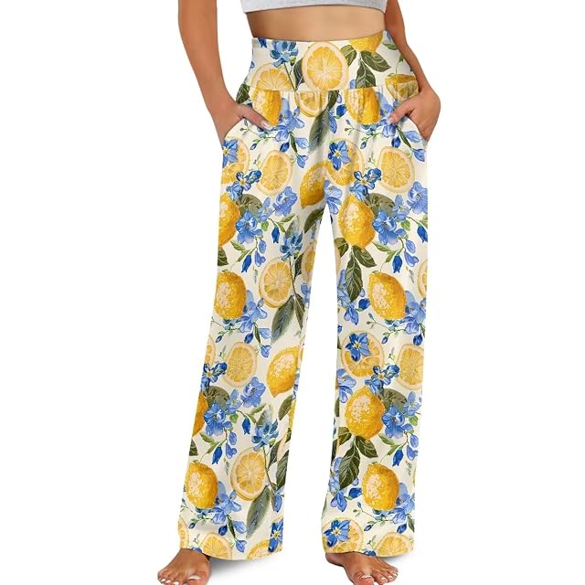 Casual Pants Women Wide Leg Dress Pants High Waisted Loose Fit Work Travel Trousers with Pockets S-3XL