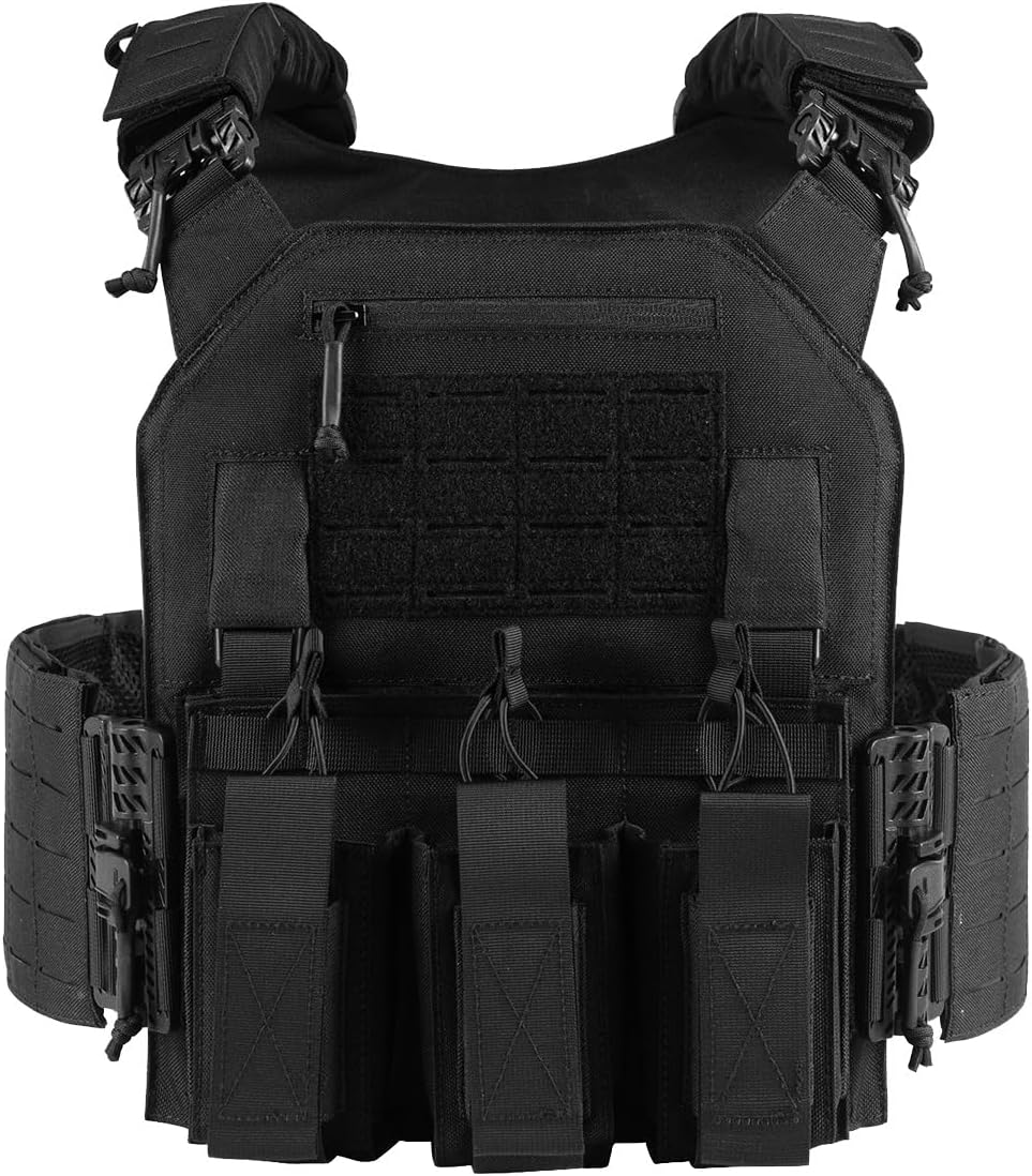 Tactical Vest, Quick Release Lightweight Airsoft Vest, Adjustable Weighted Vest for Outdoor Hunting Training