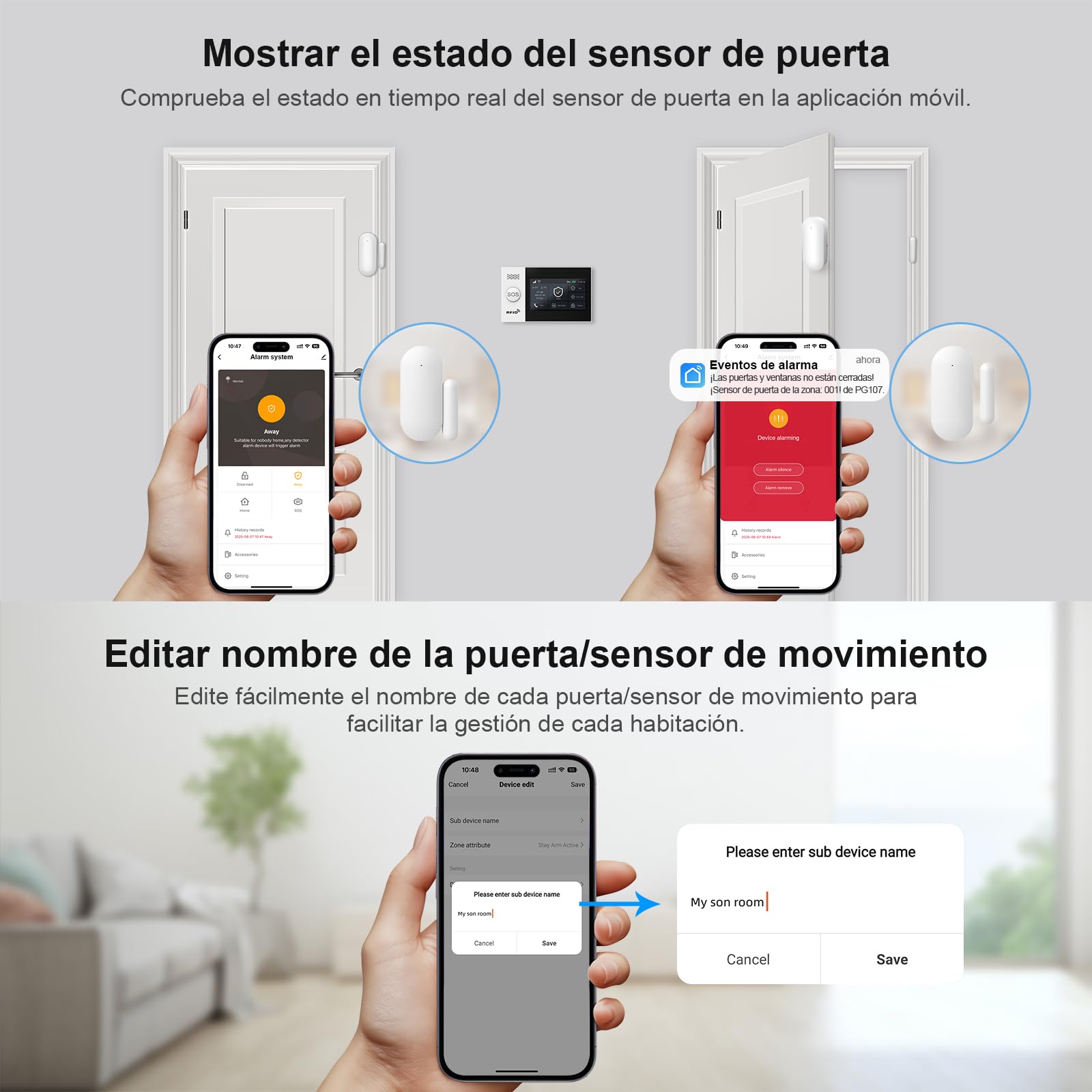 LWOHSI Sistema de Alarma de Seguridad para el hogar, Pantalla táctil inalámbrica de 12,9 cm (4.3"), Compatible con Alexa y Google Home y Apartamentos. (24 Pieza)