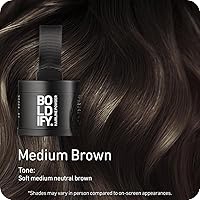 Vista 2 de BOLDIFY Polvo de línea capilar (marrón medio) a prueba de manchas instantáneas, fórmula de 48 horas que se bloquea para cabello de cuerpo completo