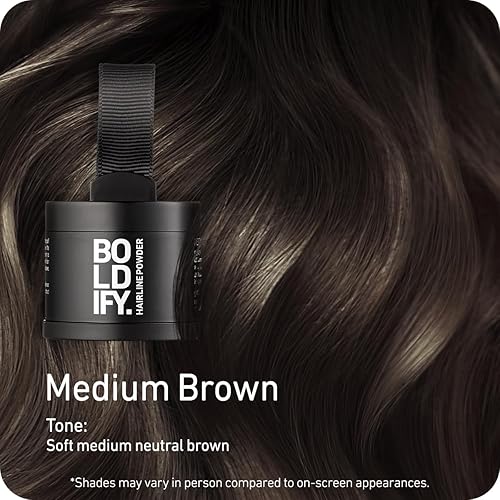 Miniatura 51 de BOLDIFY Polvo de línea capilar (grande, 0.35 oz), color de cabello para retoque de raíces para cobertura de canas, polvo para el cabello que oculta