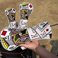 Vista 6 de Fundas para palos de golf, cubierta de piloto de diamante de póquer, cubierta de madera de Fariway, 3 cubiertas híbridas de madera, cubierta