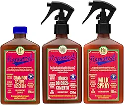 Kit Rapunzel Lola (Shampoo 250ml + Tônico de Crescimento 250ml + Leave-in 250ml)