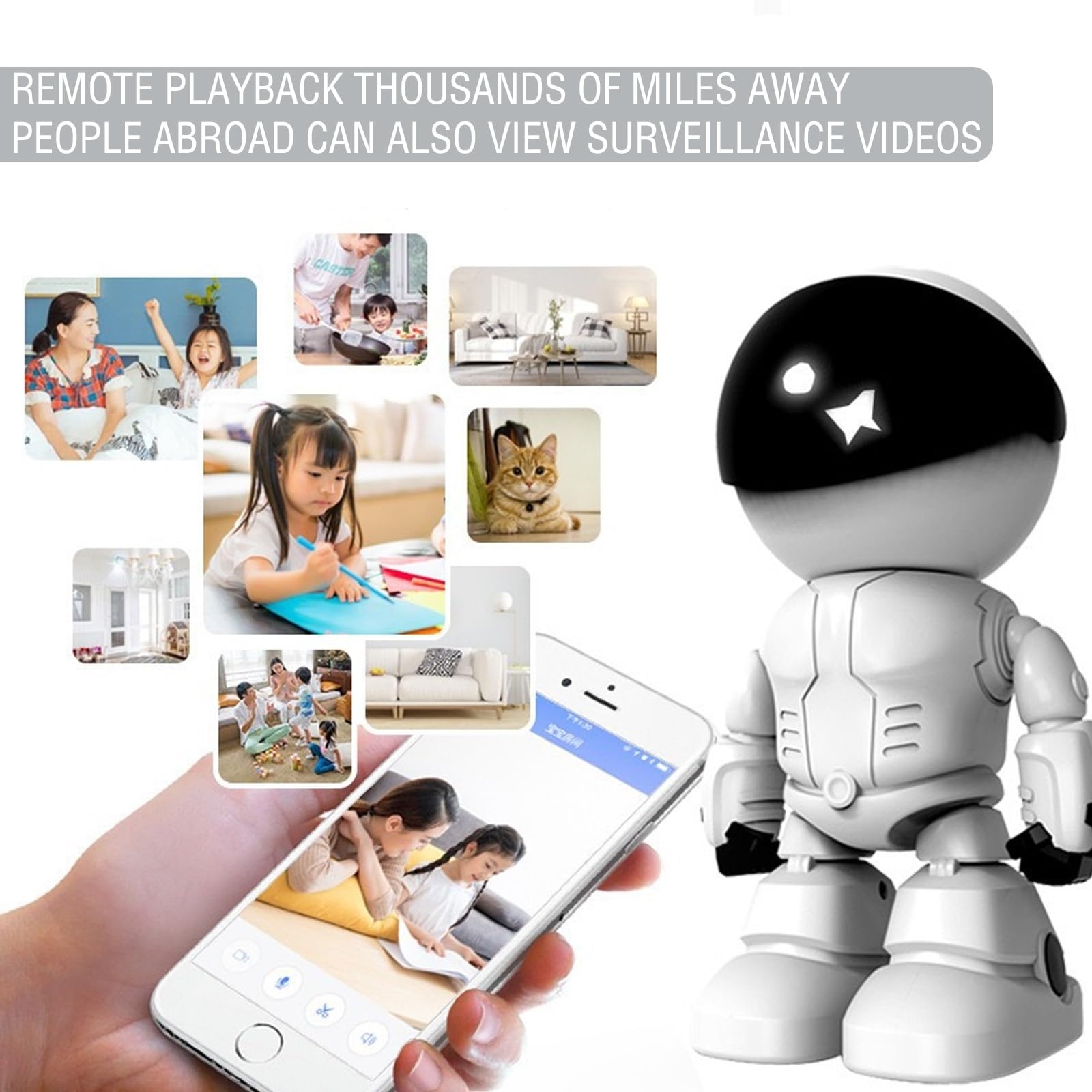 Wireless Indoor Motion Detection Camera, Wireless with Phone App 2k 5g/2.4ghz Wifi Home Security Baby/Pet Indoor Camera, for Color Night Vision, Siren Alarm, Human Detection(Silver plated)