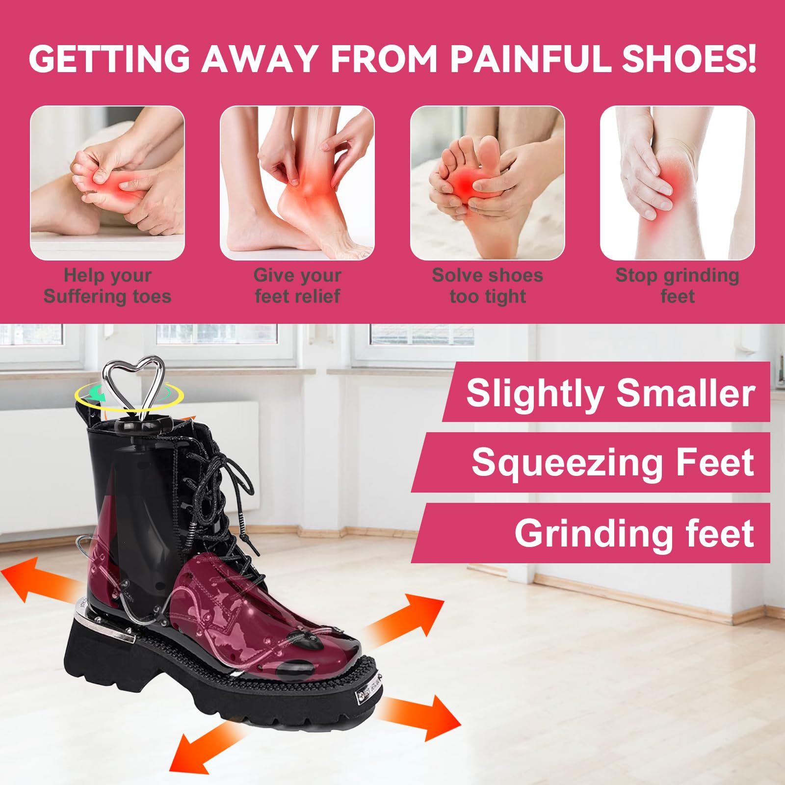 2 Pezzi Allarga Scarpe Donna Uomo, Regolabile Lunghezza e Larghezza Allargatore per Scarpe, Allargascarpe Professionale per Stivali, Sneakers, Scarpe da Ginnastica, Scarpe da Trekking