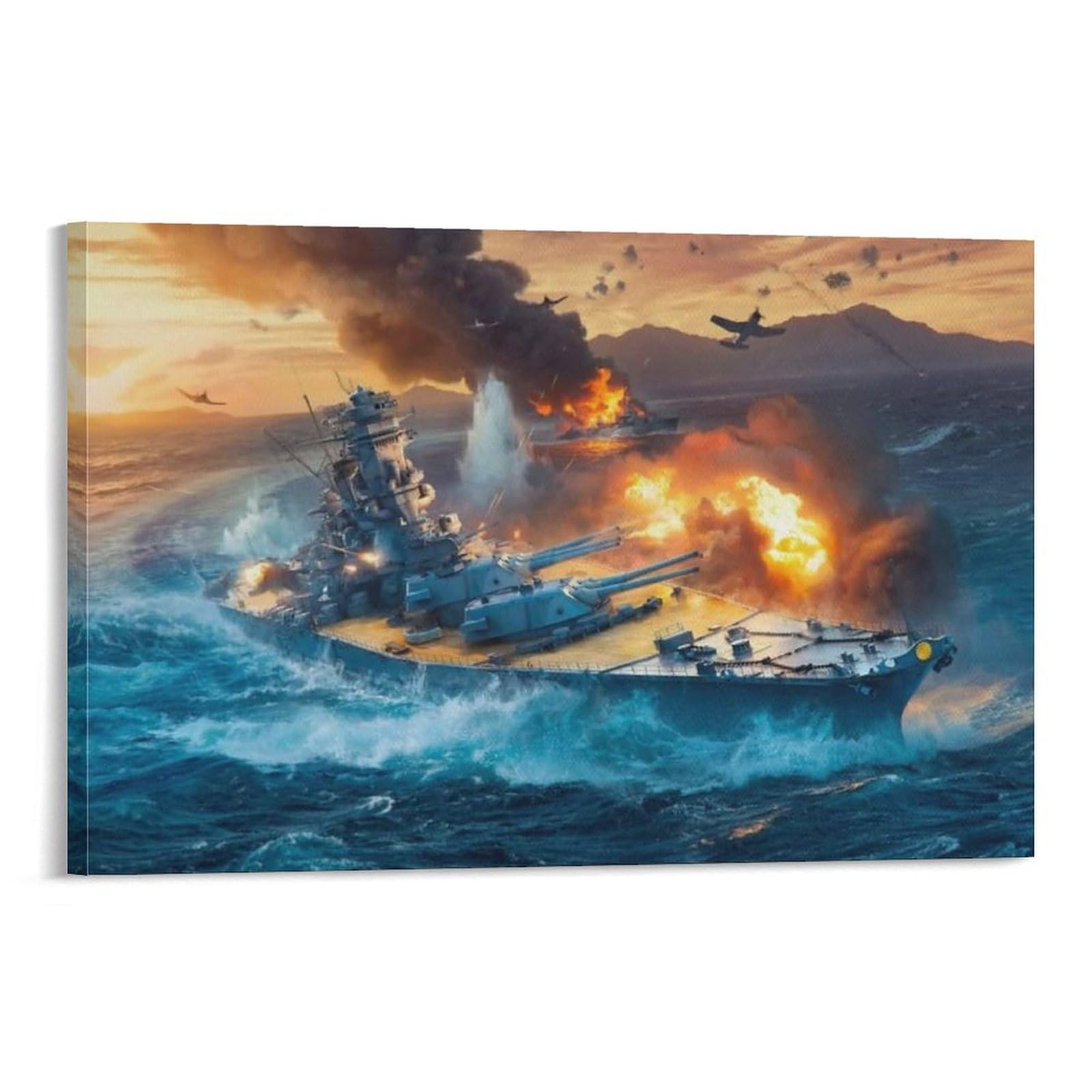 Amazon.co.jp: Yamato Battleship Painting Poster Cool Poster Wall