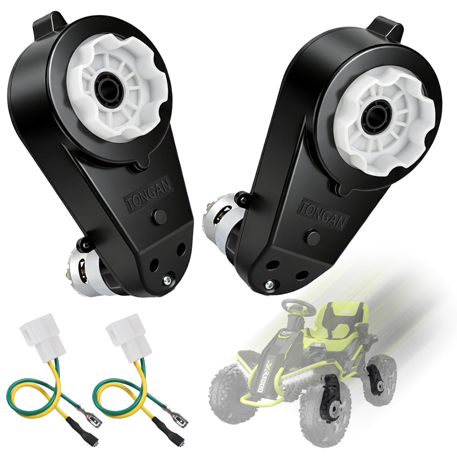 Photo 1 of 2 Pcs 24V Powered Wheels Motor Upgrade Gearbox for Ride On Toys 24v RS555 40000RPM High Speed Drive Engine Motor Upgrade Gearbox Replacement Parts