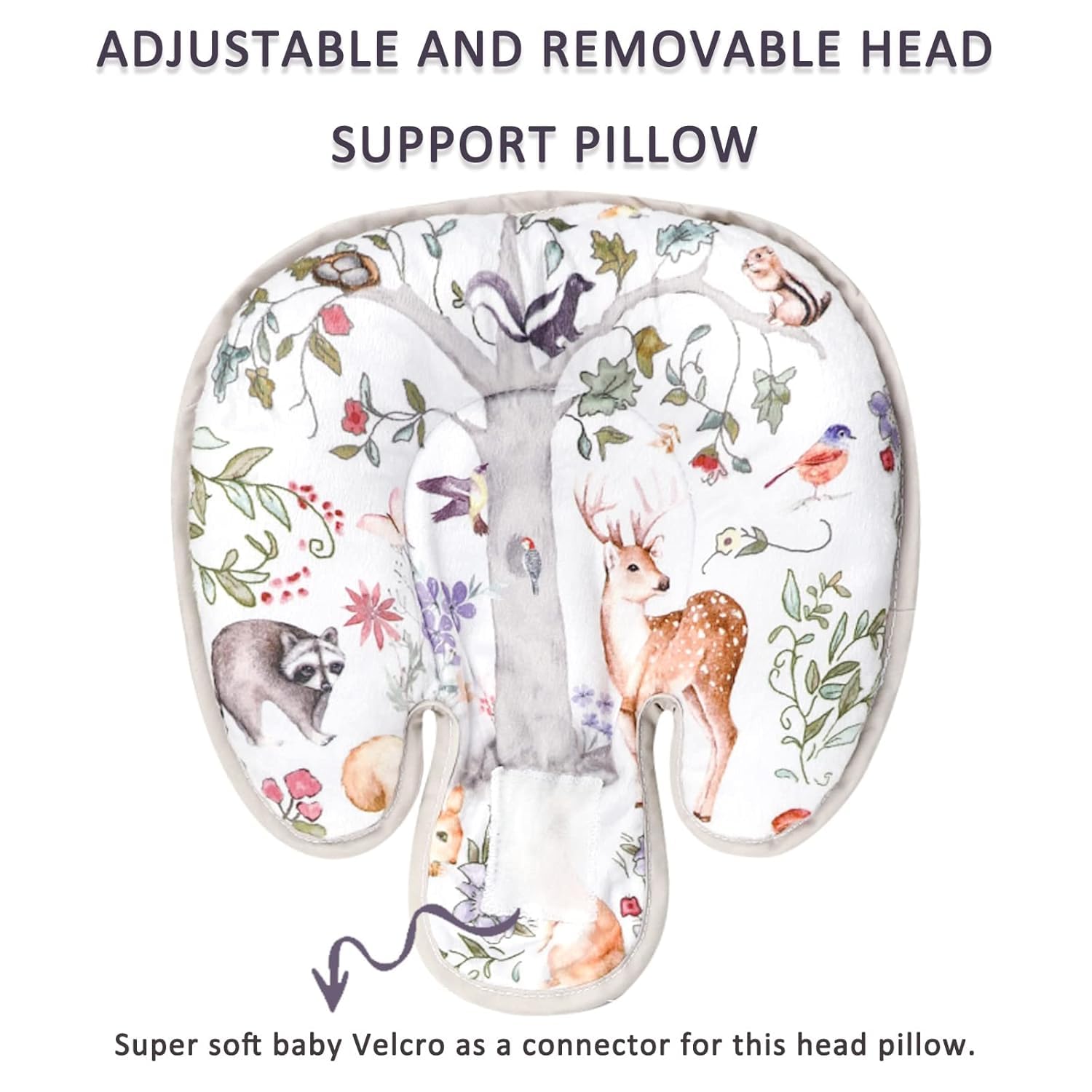 TANOFAR Coussin de siège auto 2-en-1 pour nouveau-né, support de tête pour siège auto bébé filles garçons, coussin de soutien de tête extra doux pour siège auto bébé, poussettes, rebondisseurs