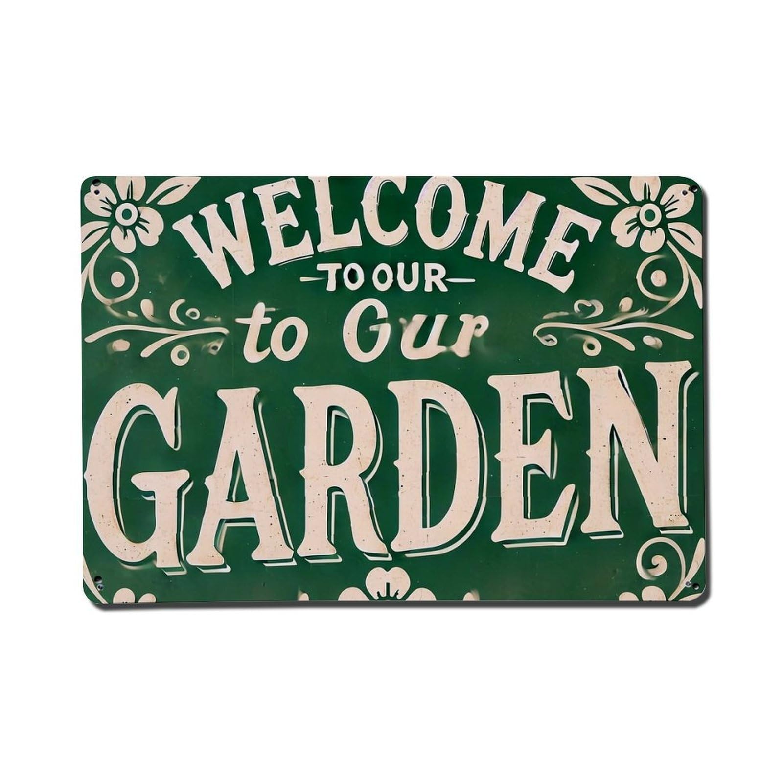Welcome To Our Garden Sign Tin Sign Metal Poster Vintage Metal Signs for Home Man Cave Bar Cafe Kitchen laundry room Wall Decorations Gift 8x12Inch