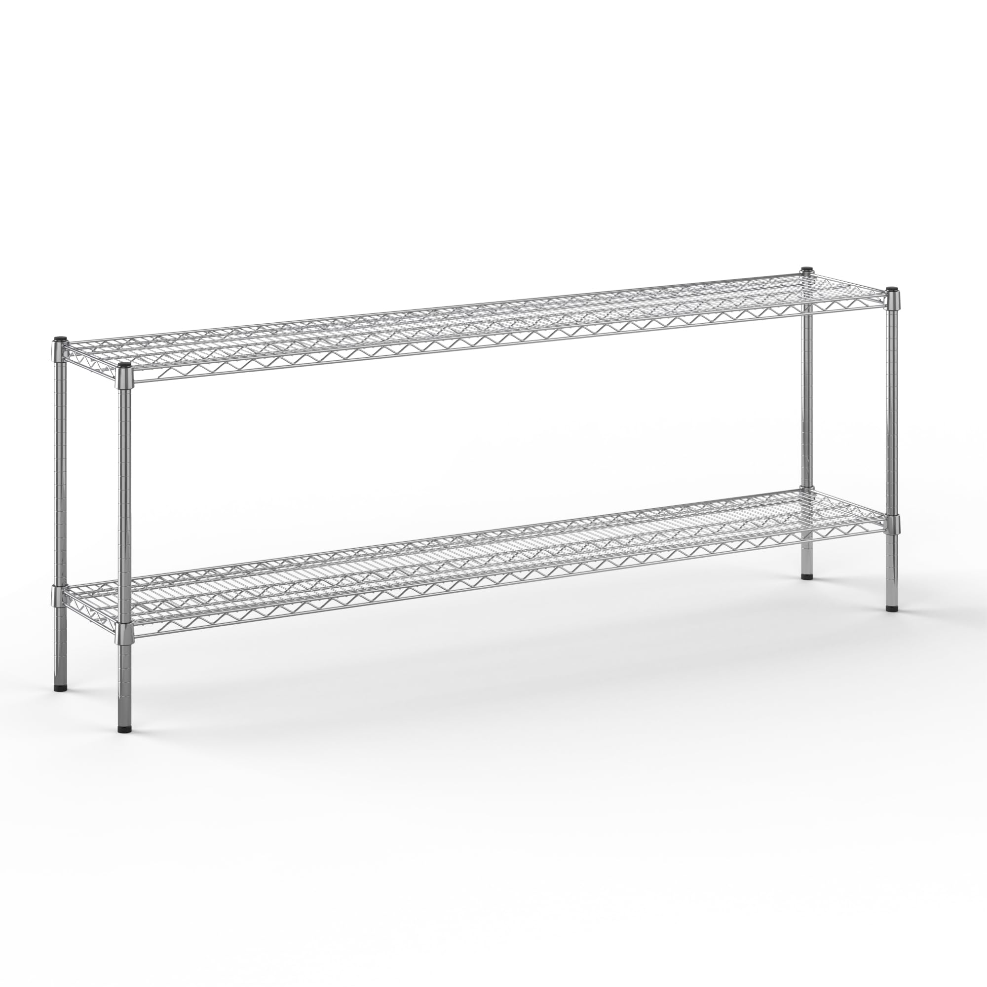 14" Deep x 72" Wide x 27" Height Wire Shelving Kit | 2-Tier | NSF Commercial Storage Rack Unit