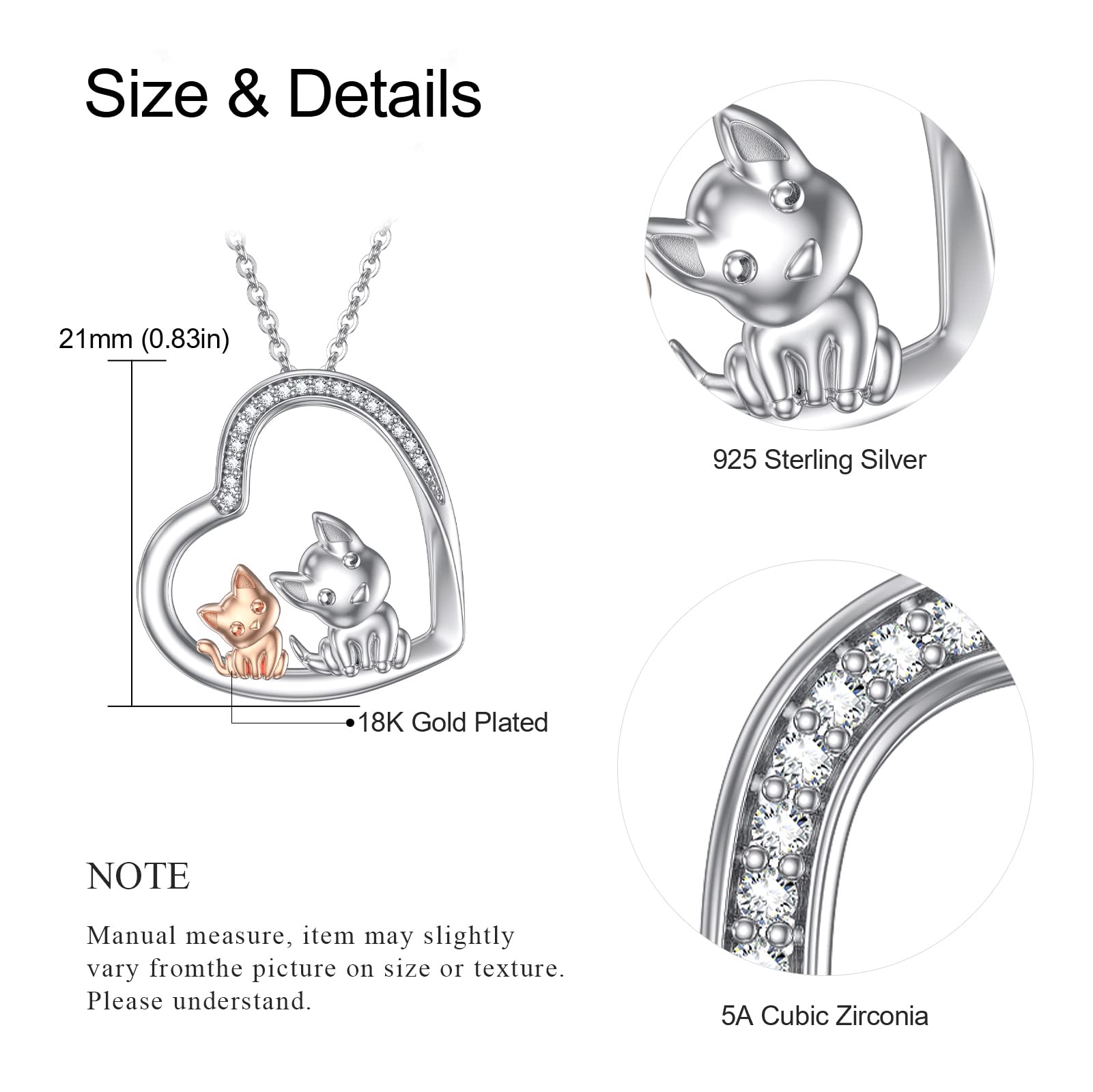 Collana con ciondolo a forma di cuore, in argento Sterling 925, con ciondolo a forma di gatto, cane/cavia/farfalla, per donne e ragazze, amanti degli animali domestici