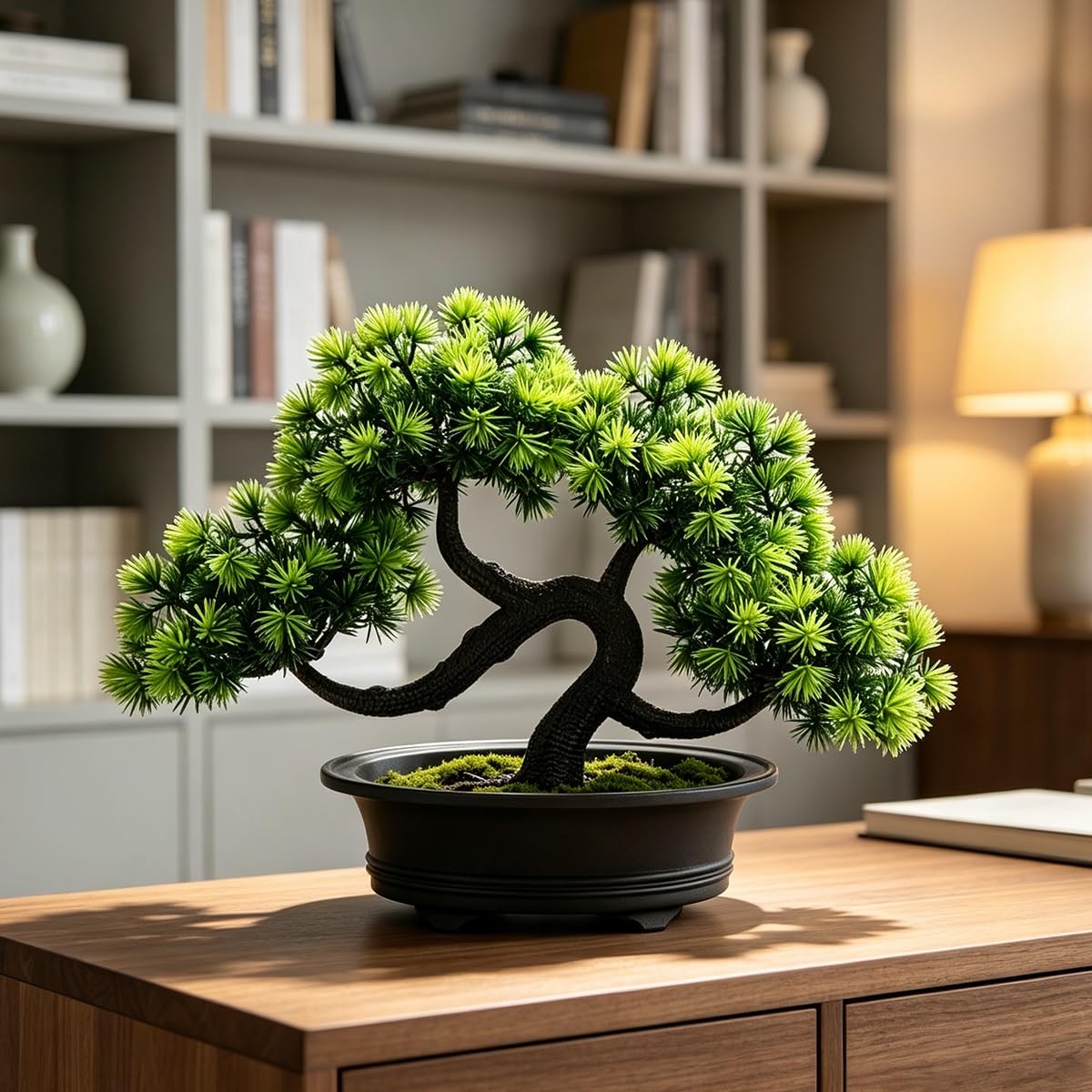 Mini Faux Arbre Artificiel Bonsaï Pin Bienvenue, Plantes Artificielles