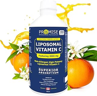 Promise Liposomal Vitamin C Liquid 750ml (25oz) (2000mg Mega Drops) Pure Organic Sodium Ascorbate Immune Booster - Best All Natural Non GMO, Vegan, Gluten Free, Healthy System - Vital Support Supplement