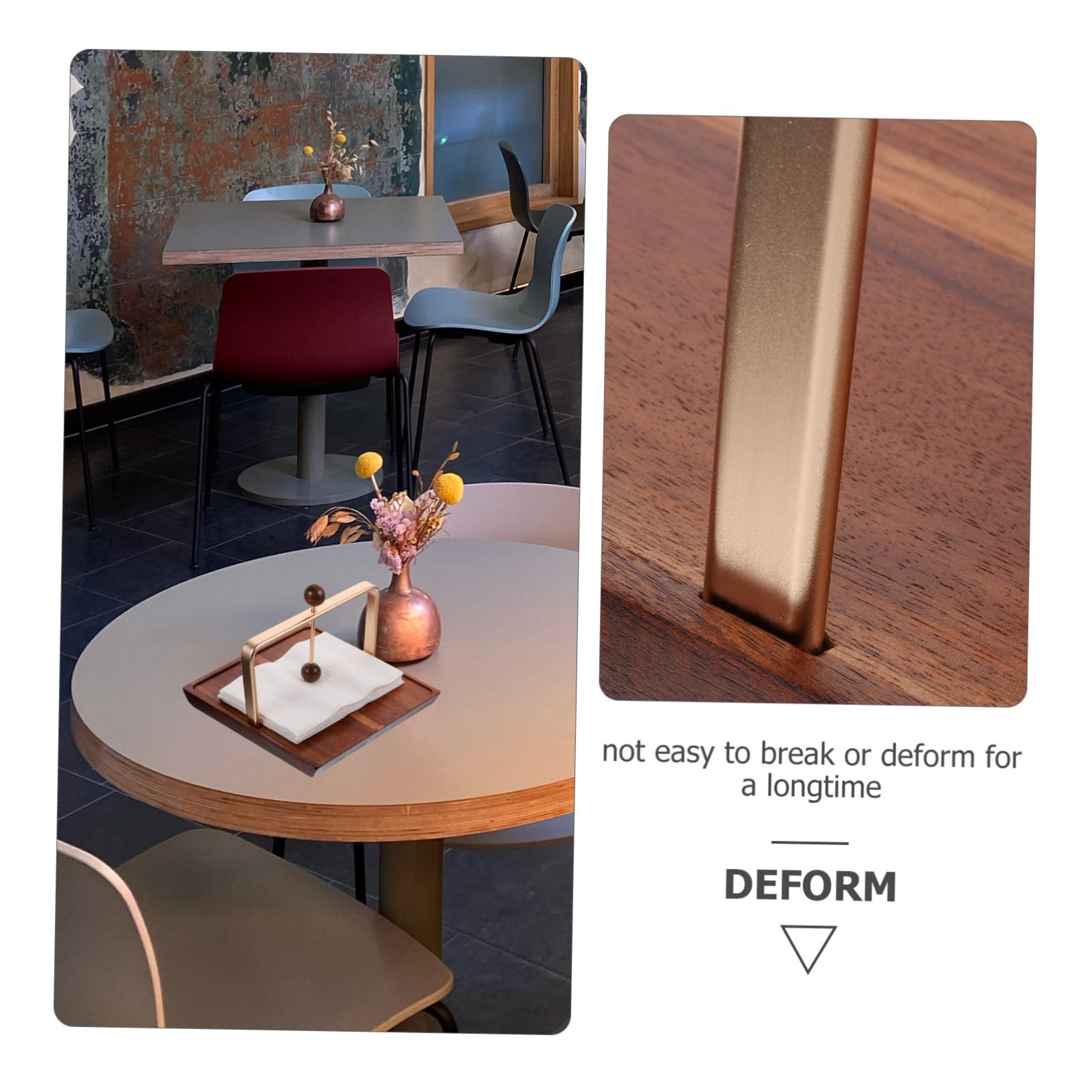 Gatuida Servilletero De Madera y Metal Portátil De Tamaño Pequeño Diseño Vintage y Lisos Para Cocina y Mesa, Dispensador Práctico Independiente Para Hogar, Restaurante y Cafetería