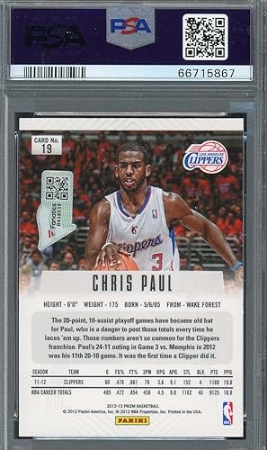 Miniatura 2 de Chris Paul Autographed 2012 Panini Prizm Signed Card #19 Auto PSA 10 66715867