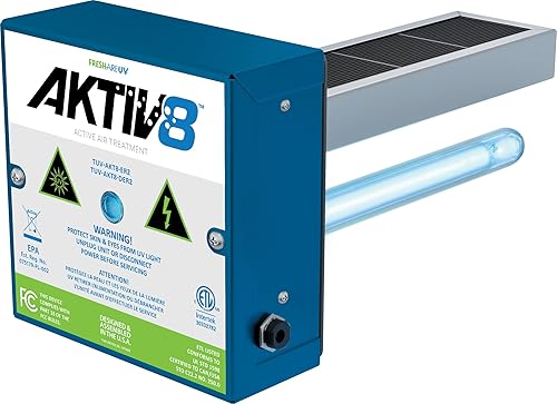 Fresh-Aire UV AKTIV8 Sistema de tratamiento de aire activo en conducto, lámpara individual de 2 años