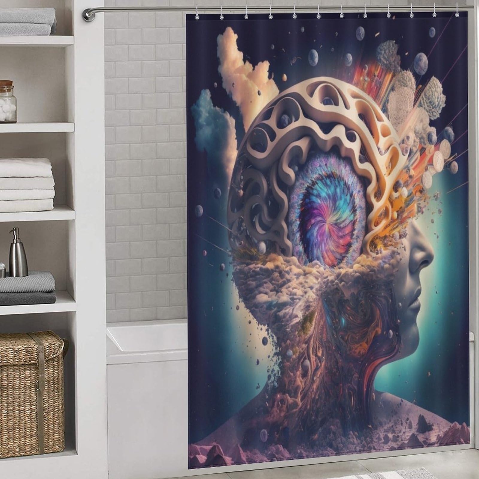 Rideau de douche Art du Cerveau rideau de baignoire 152x183cm