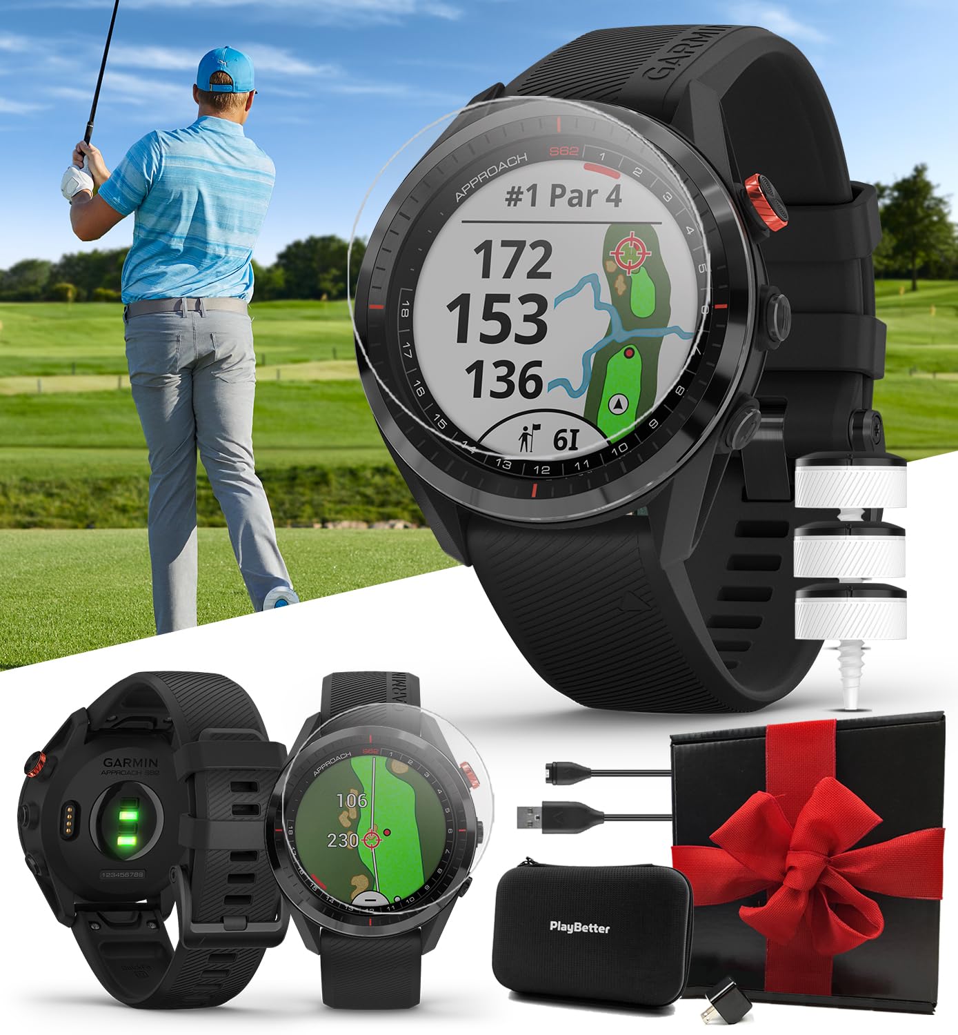 Amazon.co.jp: Garmin Approach S62 (ブラックバンドル) プレミアム 