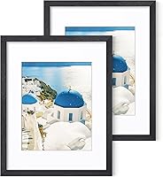 Vista 134 de Axeman Marco para póster de 18 x 24 pulgadas con paspartú para 16 x 20 pulgadas, marco de fotos de madera maciza de roble con vidrio templado, marco