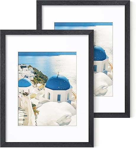 Miniatura 134 de Axeman Marco para póster de 18 x 24 pulgadas con paspartú para 16 x 20 pulgadas, marco de fotos de madera maciza de roble con vidrio templado, marco