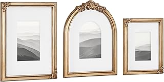 Kate and Laurel Arendahl Three-Piece Picture Frame Set, Antique Gold, Se...
