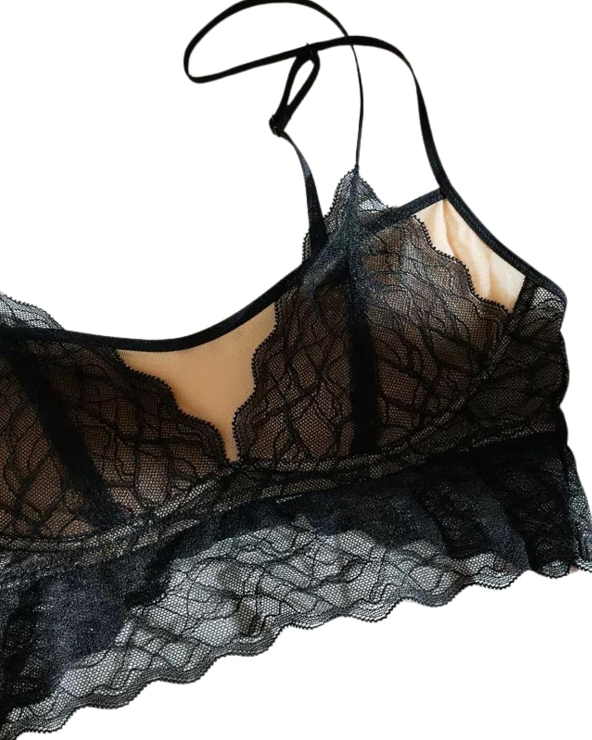 SilRiver Lace Wireless Bralette Minimizer Bra Top with Silk Cups Longline Padded Bralette for Women All Day Comfort - Image 5