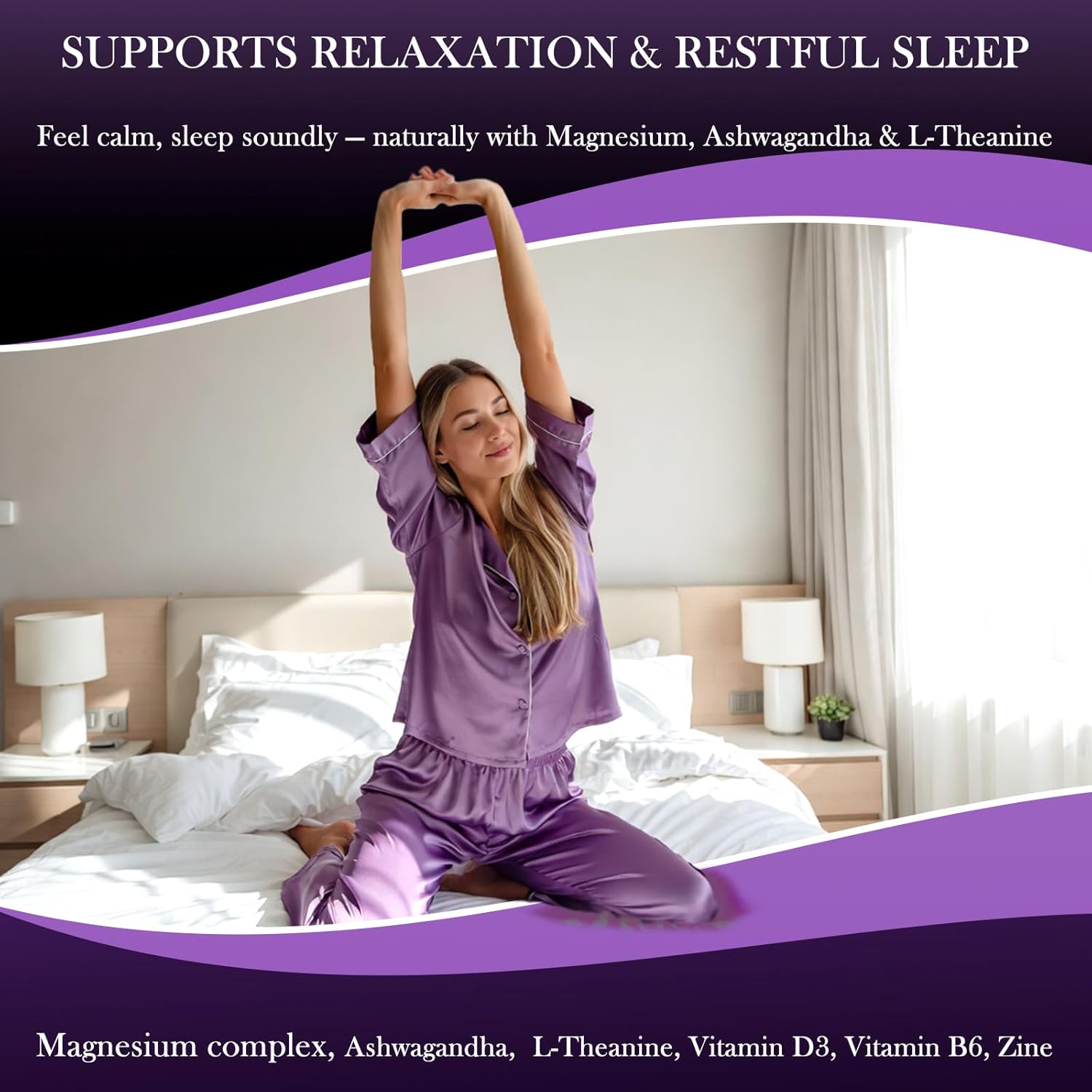 MATOP Magnesium Complex for Women Gummies - 8 in 1 Triple Magnesium Complex (Glycinate, Malate, Citrate) with L-Theanine, Ashwagandha, Vitamin D3, B6 & Zinc - Stress, Calm & Focus - 90 Vegan Gummies - Image 4