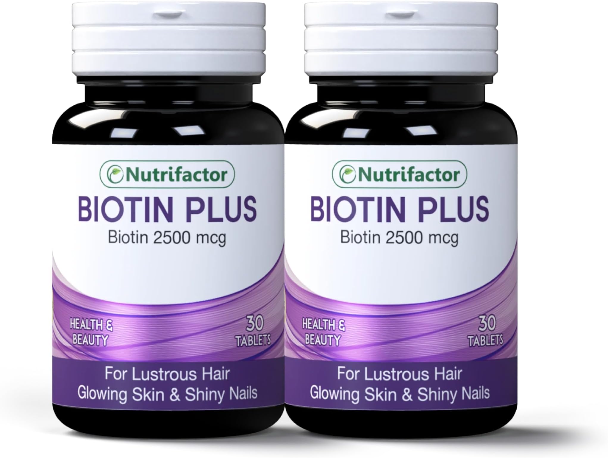 Nutrifactor Biotin Plus Hair Growth, Skin Glow & Nail Strength Supplement | Biotin & Folic Acid for Women & Men | Supports Collagen, Keratin & Energy | 30 Tablets Buy 1, Get 1 Half Price