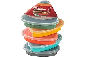 5-Pack Multicolor Reusable Silicone Leftover Pizza Slice Storage Container